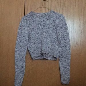 White and maroon sweater crop top